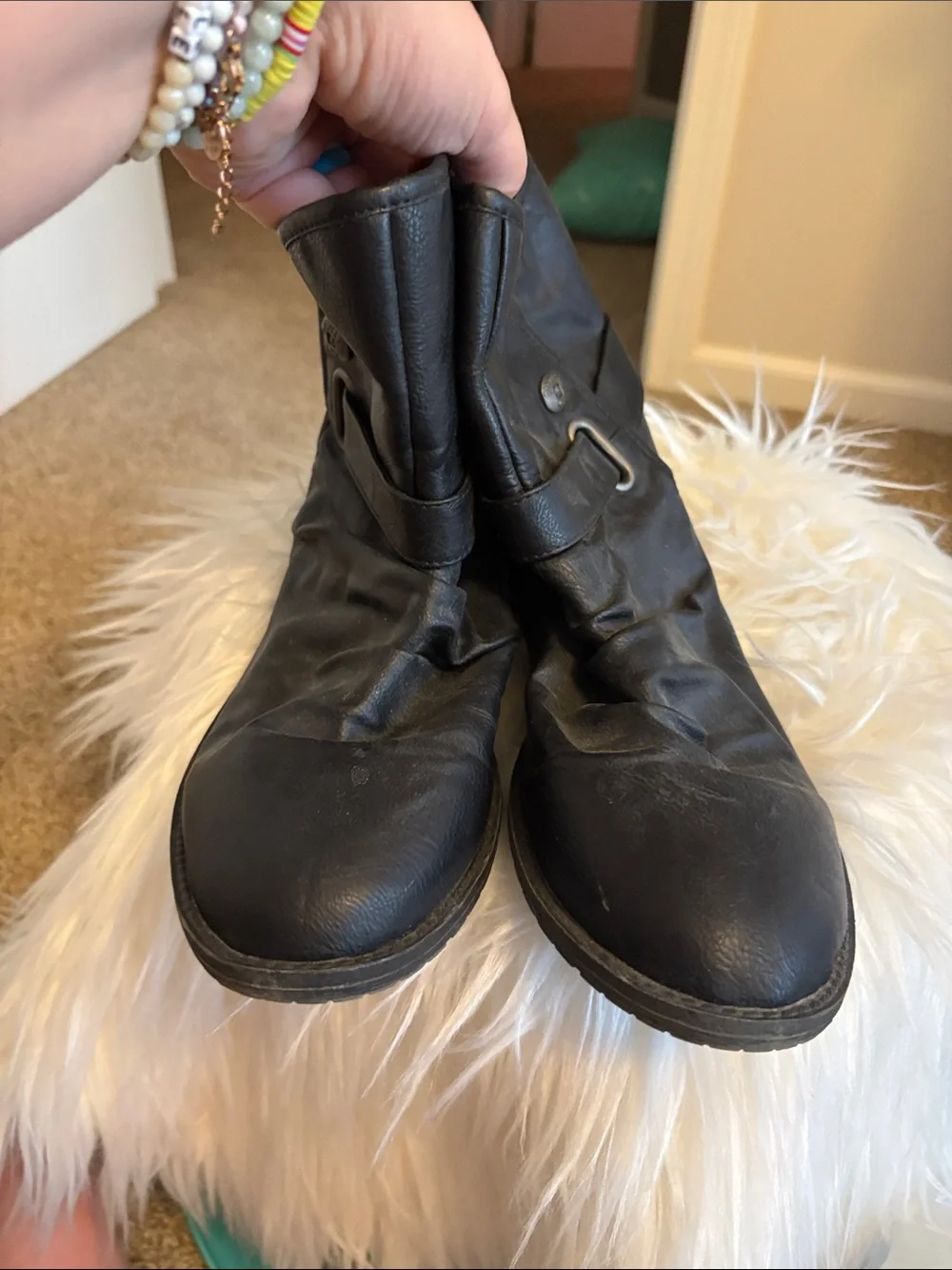 Blowfish Black Ankle Booties with Buckle Accent